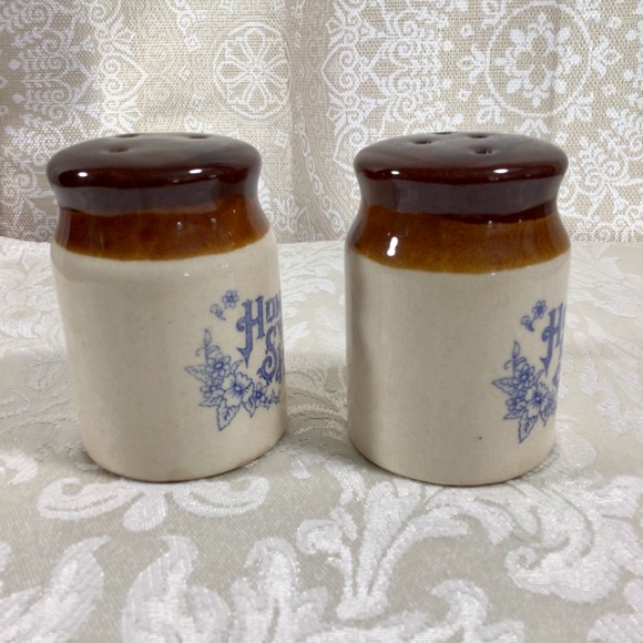 Vintage Crock “Home Sweet Home” Salt and Pepper Shakers - Picture 2 of 7